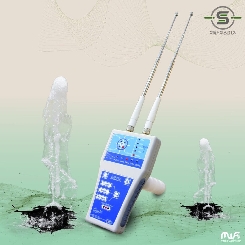 A person using the Aqua groundwater detector to pinpoint water sources, demonstrating its accuracy and effectiveness.
