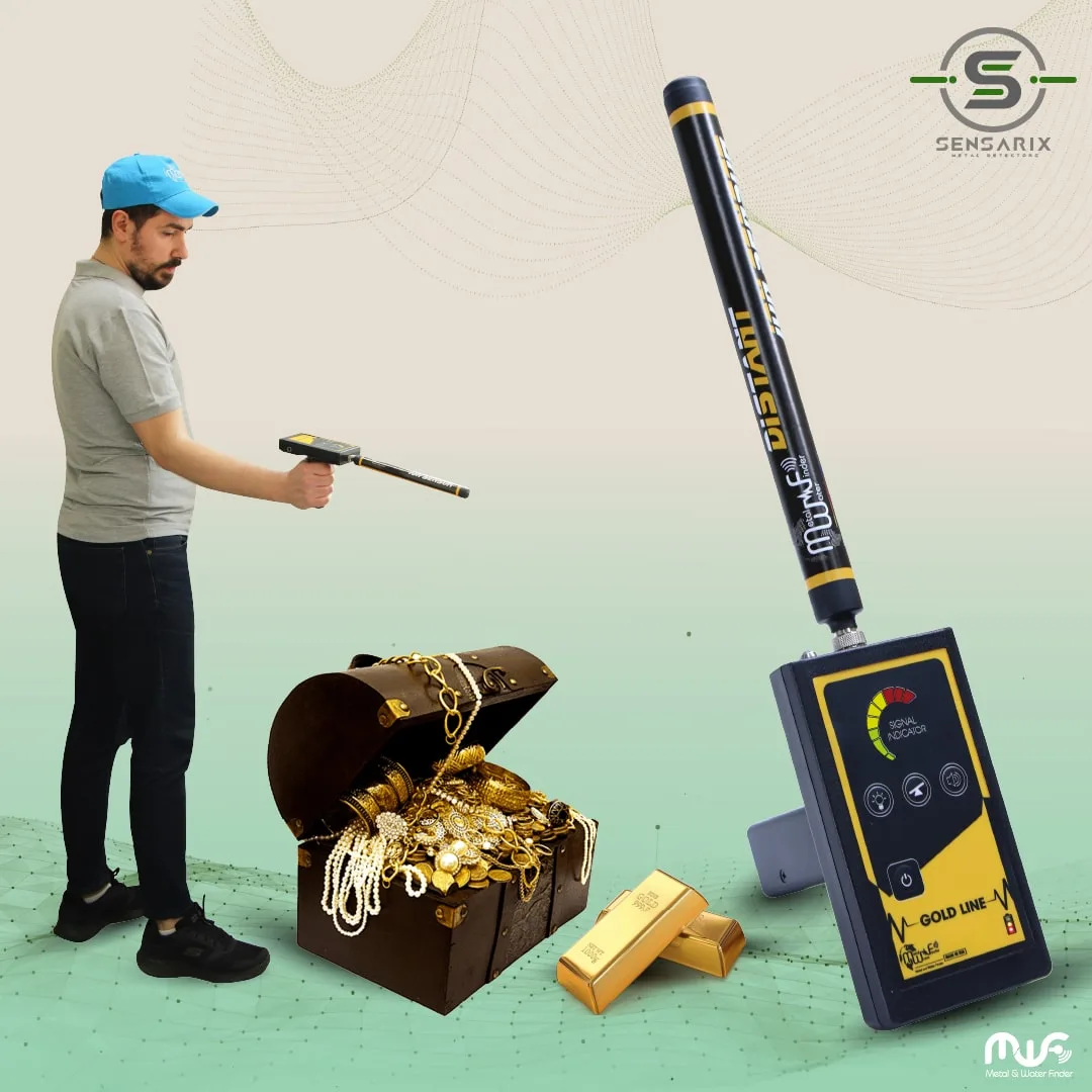 A person using the Gold Line metal detector to locate buried gold, demonstrating its effectiveness and ease of use.