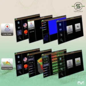 The Ground Scope's display interface featuring a 5-inch high-resolution color screen showing real-time results.