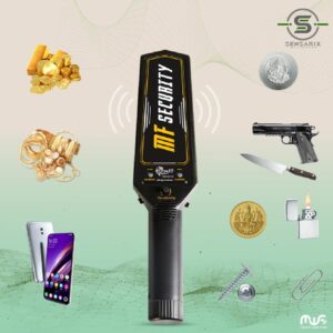 The MF SECURITY – HD30 detecting various metallic objects, demonstrating its high sensitivity and precision.