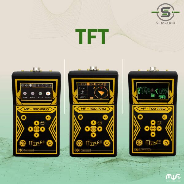 The MF-1100 PRO's user interface featuring a 3.2-inch color TFT display showing clear visibility in all conditions.