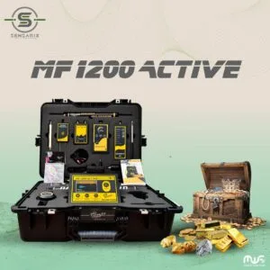 The MF-1200 ACTIVE detector packaged in a carrying case, showcasing its lightweight and ergonomic design.