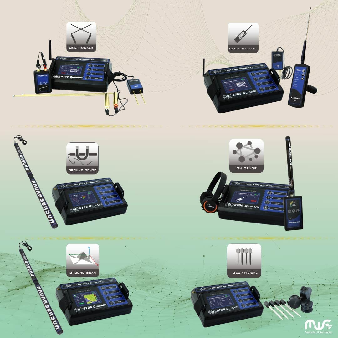 A person using the MF-9700 QUINARY to locate underground treasures, demonstrating its effectiveness and ease of use.