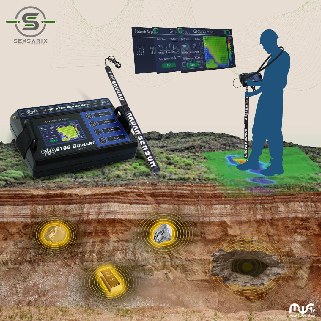 The MF-9700 QUINARY's user interface featuring a 4.3-inch TFT color display showing real-time results and device settings.