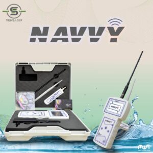 The Navvy groundwater detector packaged in a carrying case, showcasing its compact and lightweight design.