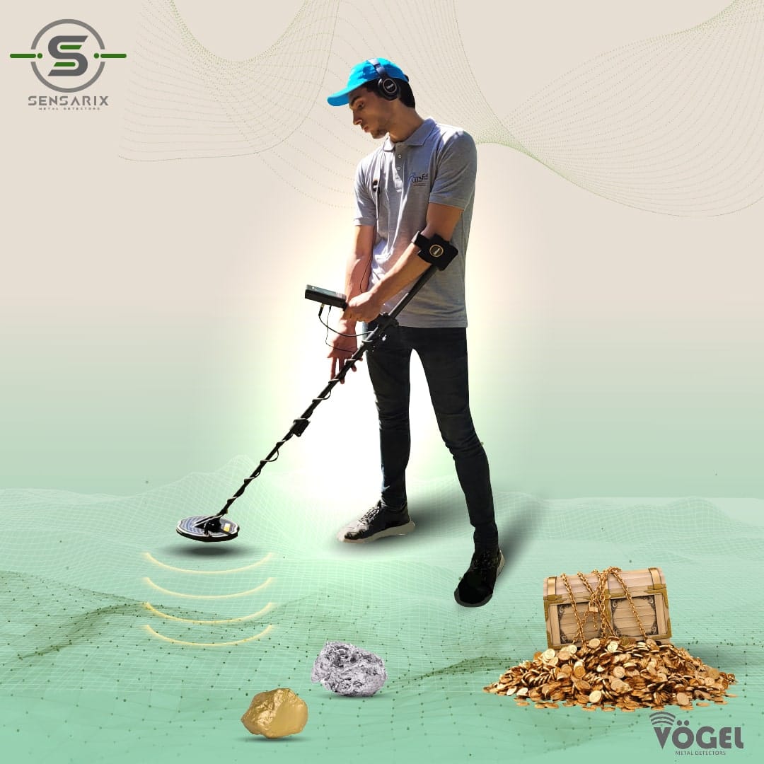 The QZ 80 metal detector's treasure hunting mode, displaying signal strength and digital frequency.