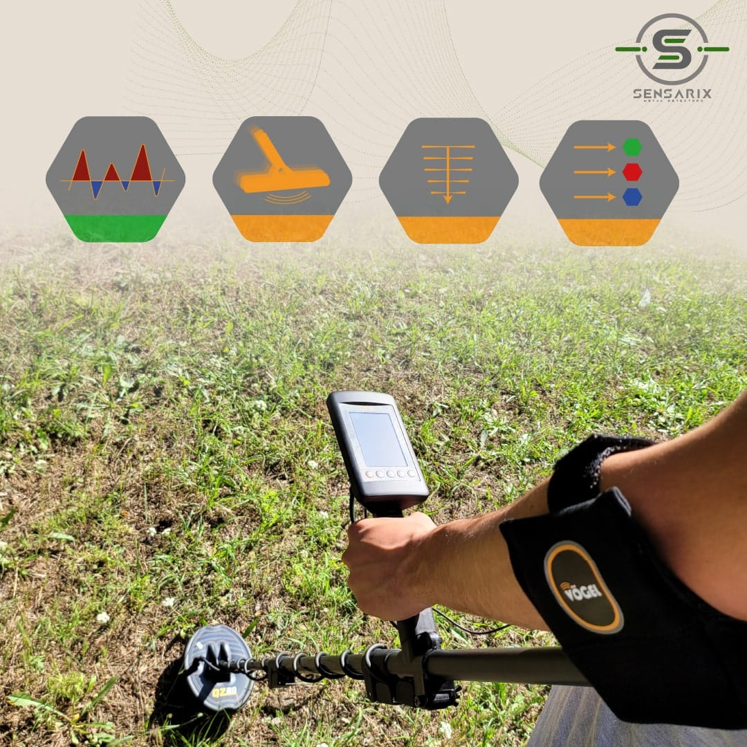 The QZ 80 metal detector's modern user interface, featuring a 3.5-inch TFT color display with multi-language support.