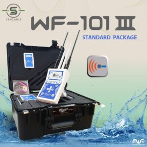 The WF 101 III - Standard groundwater detector packaged in a rugged carrying case, showcasing its advanced Long-Range Locator technology and user-friendly interface.